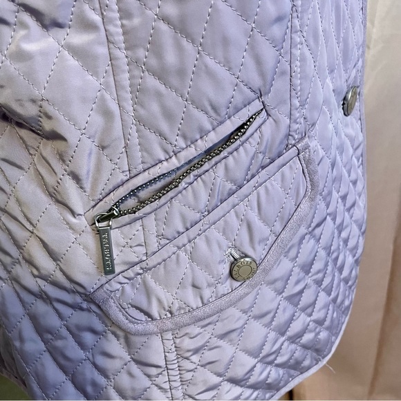 Talbots Lavender Quilted Jacket Barbour Alice Three Button Lilac Purple, Size 12 - Picture 8 of 10